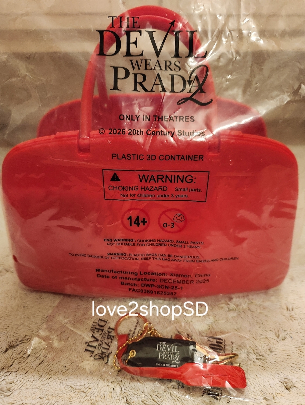 The Devil Wears Prada 2 Handbag Popcorn Bucket Purse Red AUTHENTIC BRAND NEW